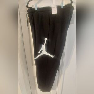 Black Air Jordan Joggers with White Logo